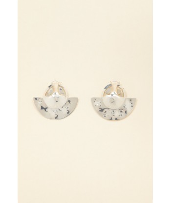 Semicircle brass and stone earrings la livraison gratuite