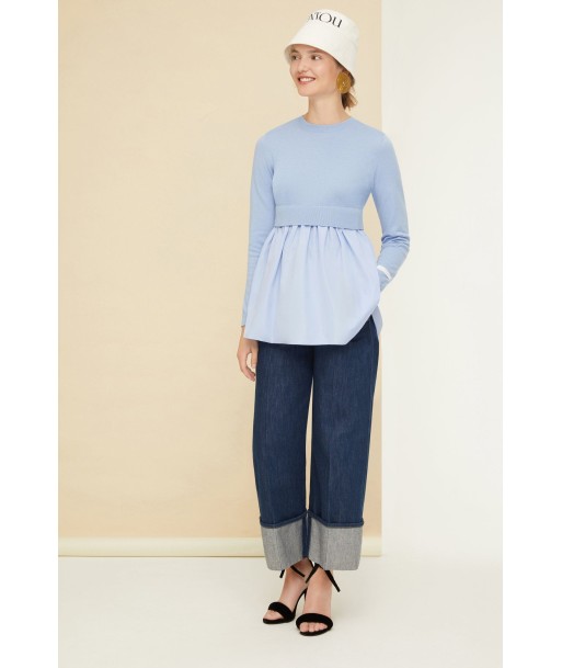 Mix Poplin Jumper - Sky Blue Venez acheter