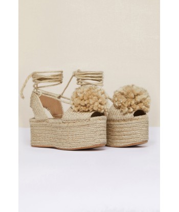 Pompom platform espadrilles en stock