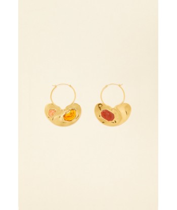 Asymmetrical brass and stone earrings Toutes les collections ici