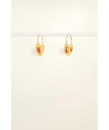 Asymmetrical brass and stone earrings Toutes les collections ici