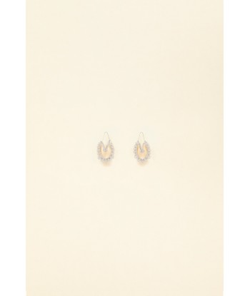 Silver brass and pearl hoop earrings Le MVP de beaucoup