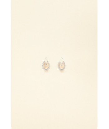 Silver brass and pearl hoop earrings Le MVP de beaucoup