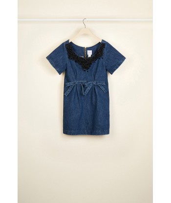 Bow Detail Dress - Indigo Blue Pearls du meilleur 