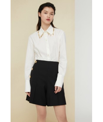 Embellished cotton twill shirt pas chere