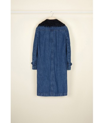 Jewelled collar denim overcoat Economisez 