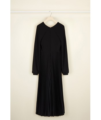 Twisted neckline pleated midi dress l'évolution des habitudes 