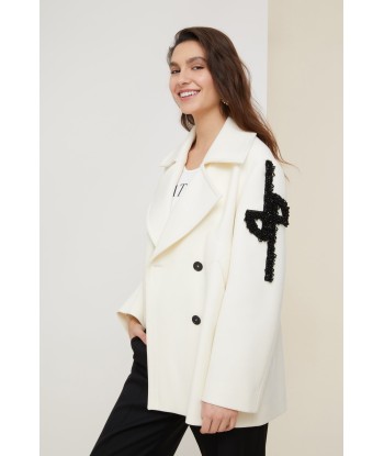 Jewelled logo peacoat acheter