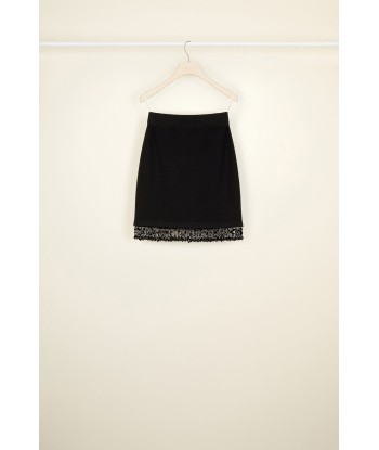 Pearl hem knit miniskirt en ligne des produits 