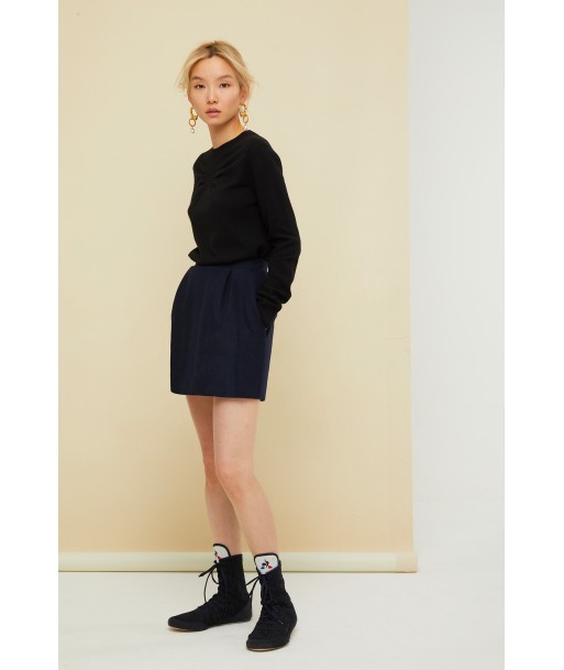 Wool and cashmere tulip skirt brillant des détails fins