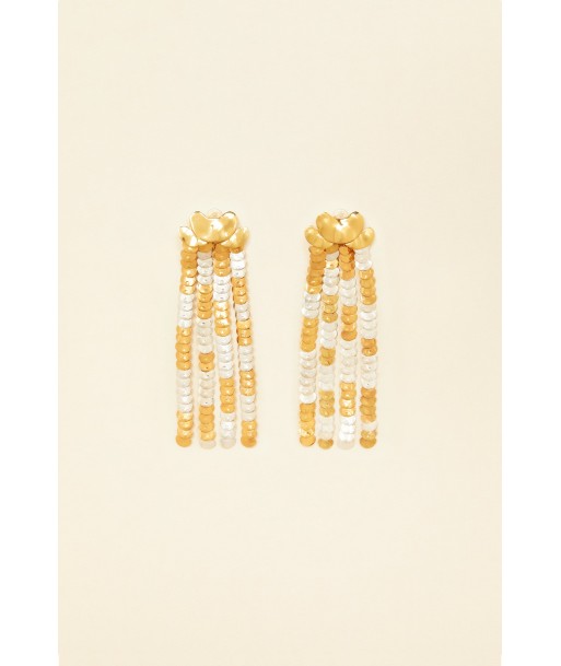 Two-tone brass pendant earrings prix