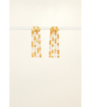 Two-tone brass pendant earrings prix