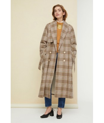 Tartan gabardine trenchcoat shop