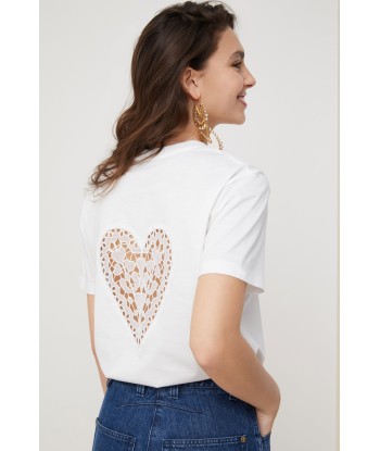 Heart cut-out organic cotton tee pas cher