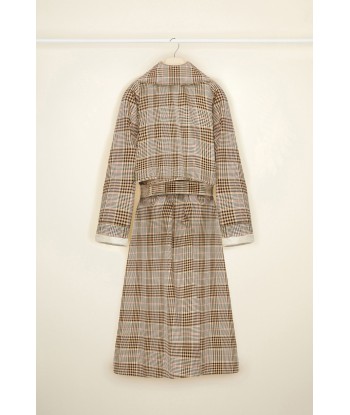 Tartan gabardine trenchcoat shop