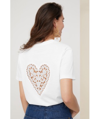 Heart cut-out organic cotton tee pas cher