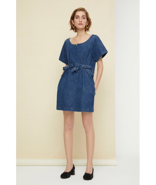 Bow denim minidress Venez découvrir notre 